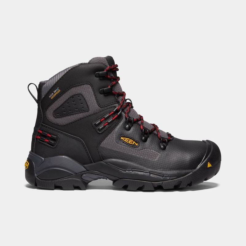 Keen St. Paul 6" Wp Carbon-fiber Toe Mens Work Boots Black NZ Sale (8213-ASDVK)